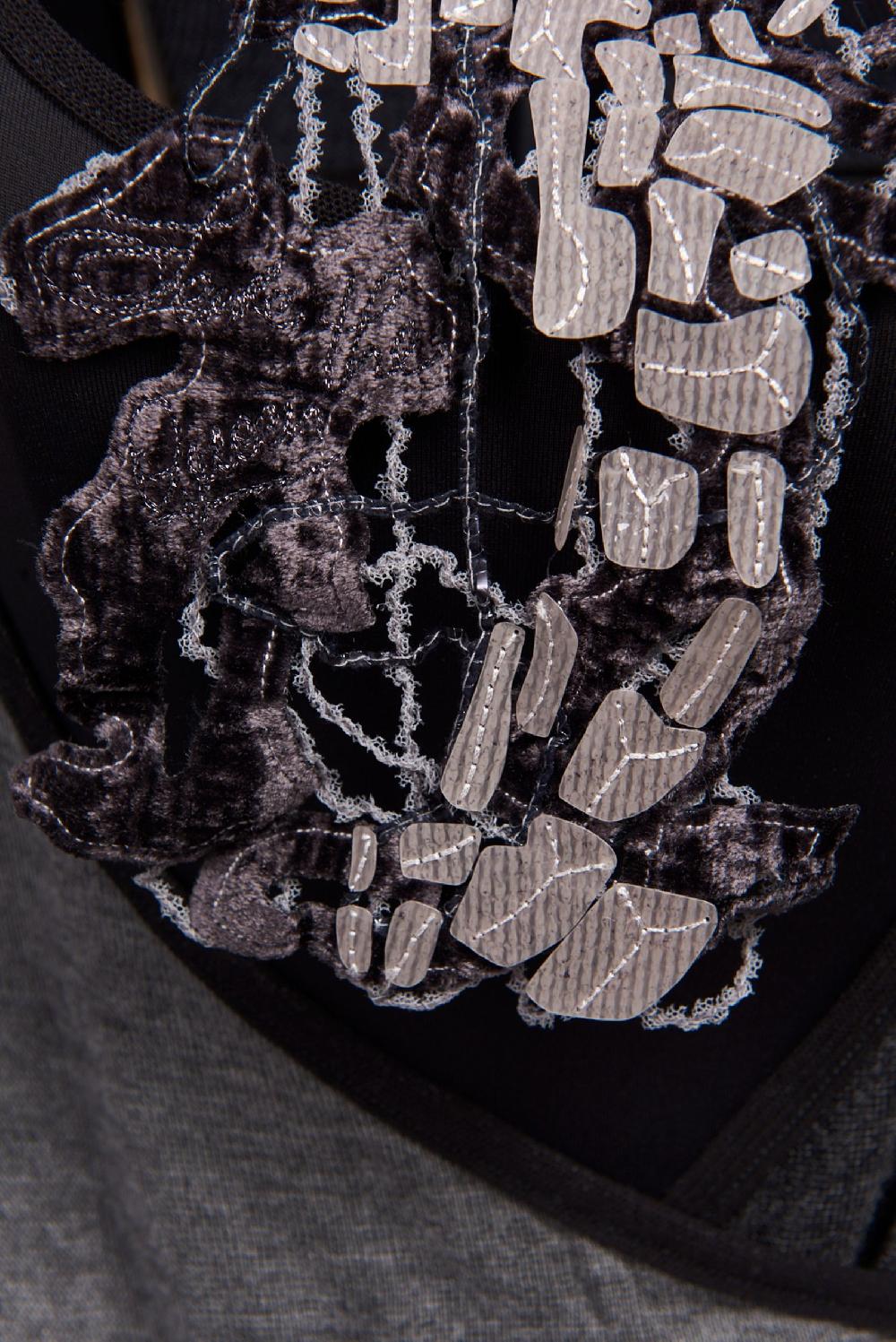 Save The Queen Body In Jersey Nero Con Top In Maglia Grigia