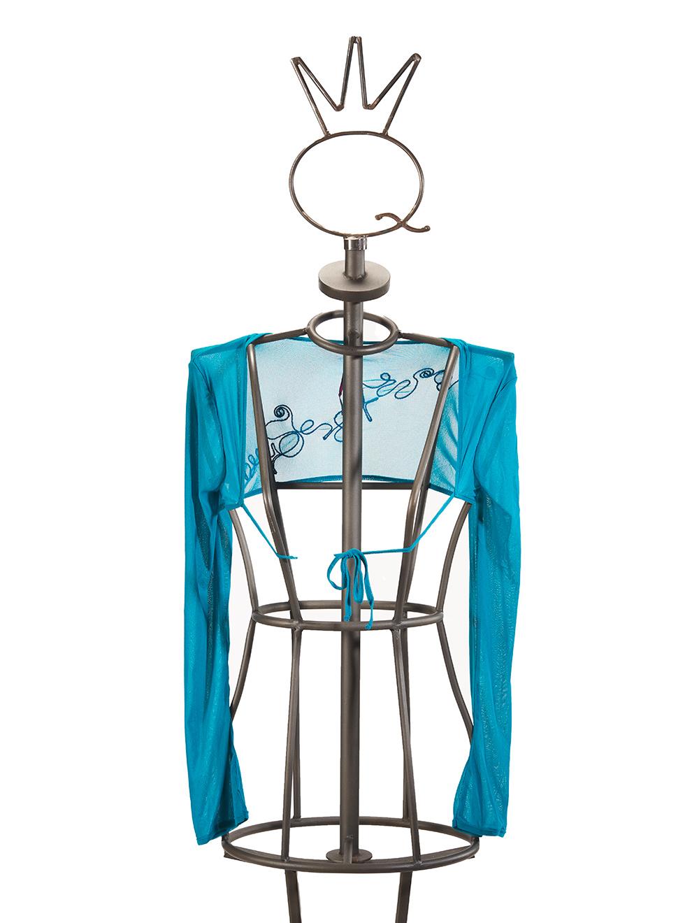 Save The Queen Bolero Blu Petrolio Con Ruches E Ricamo