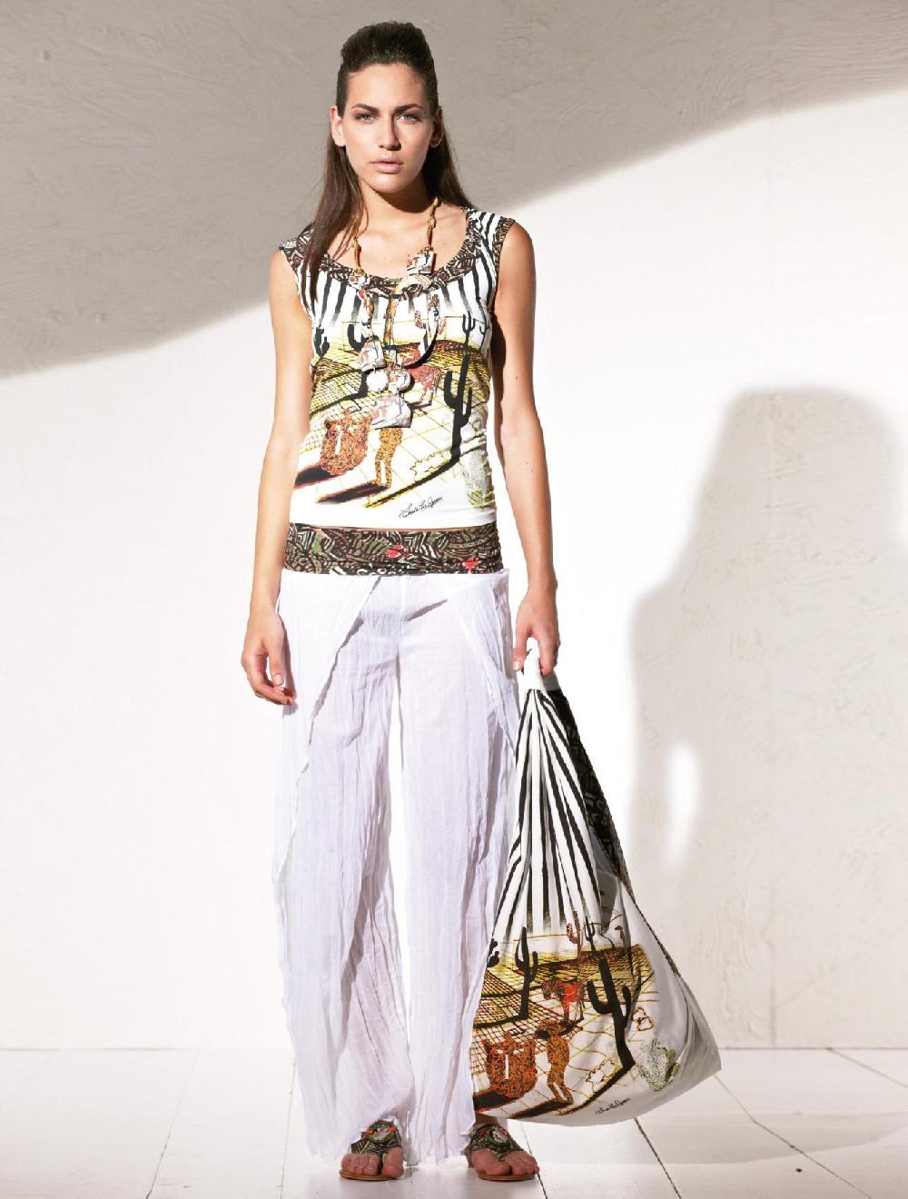 Save The Queen Borsa Bianca A Spalla In Tessuto Di Cotone Stampato