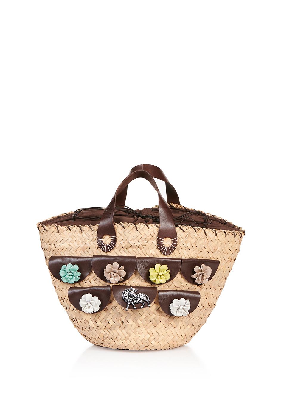 Save The Queen Borsa in paglia con decorazioni dedicate all’Africa