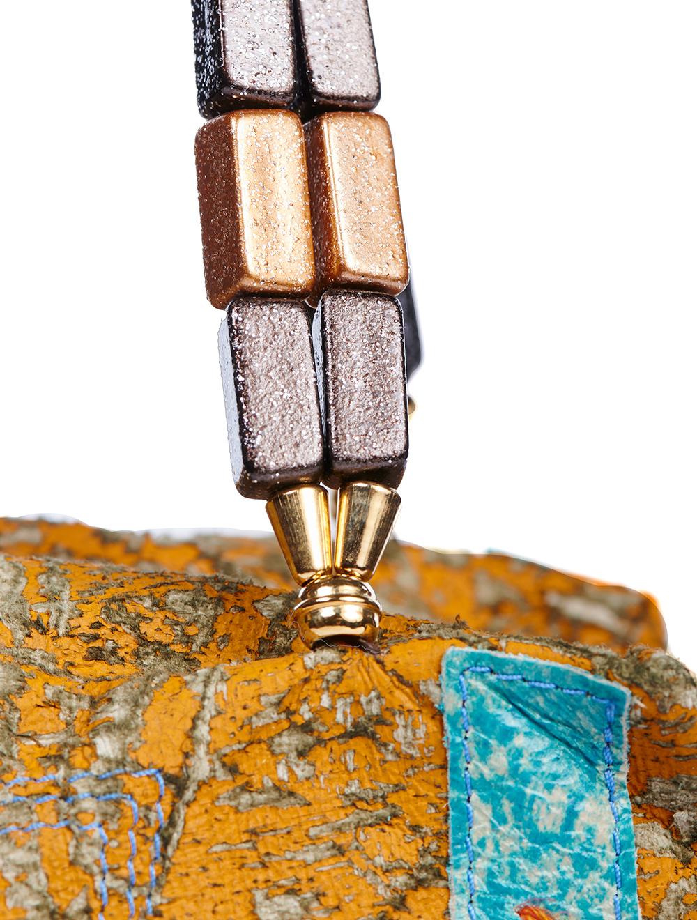 Save The Queen Borsa Piccola In Pelle Arancio Effetto Invecchiato