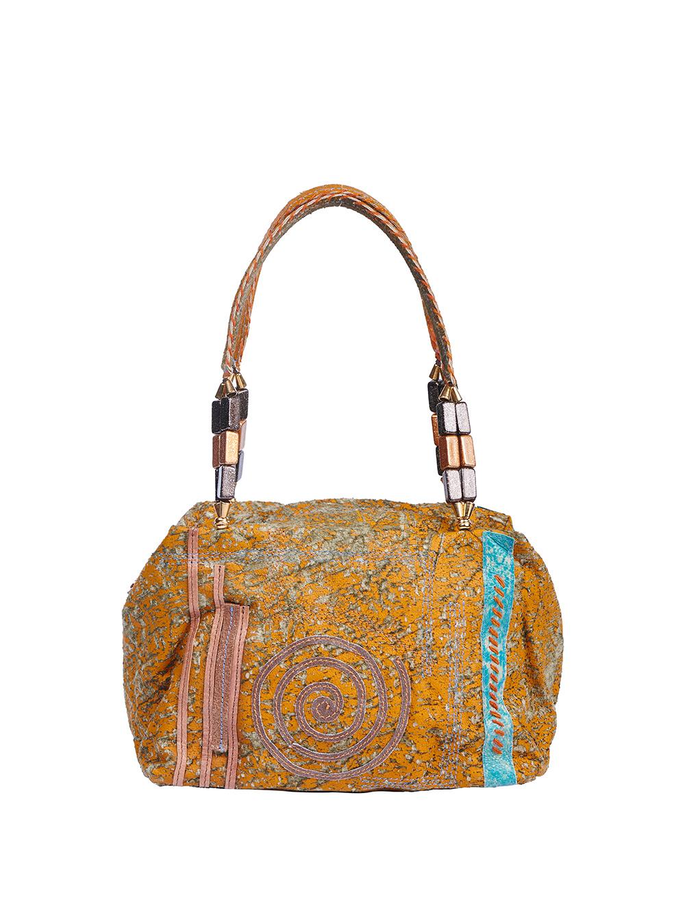 Save The Queen Borsa piccola in pelle arancio effetto invecchiato