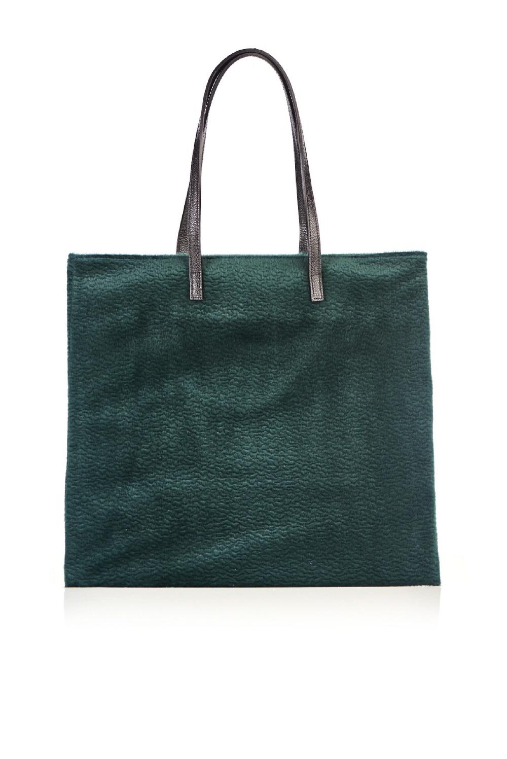 Save The Queen Borsa Shopper In Eco Pelliccia Verde