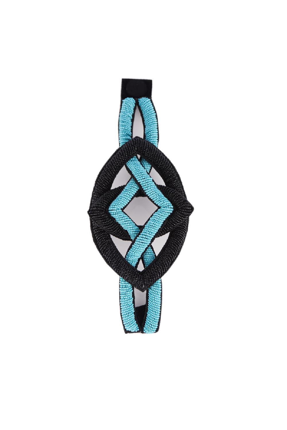 Save The Queen Bracciale Di Perline Turchesi E Nere