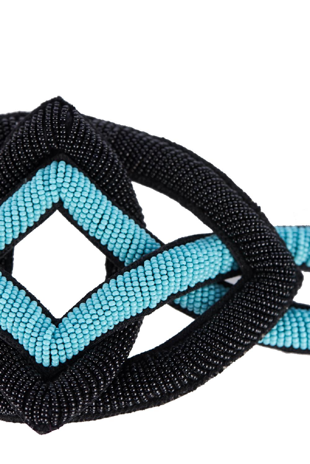 Save The Queen Bracciale Di Perline Turchesi E Nere