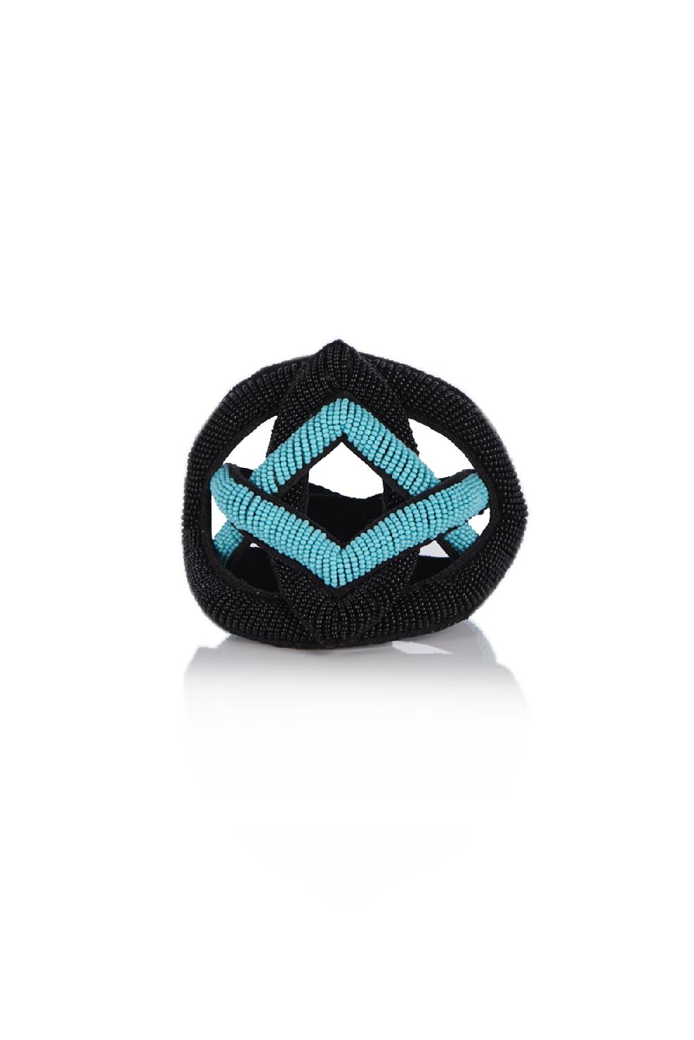 Save The Queen Bracciale Di Perline Turchesi E Nere