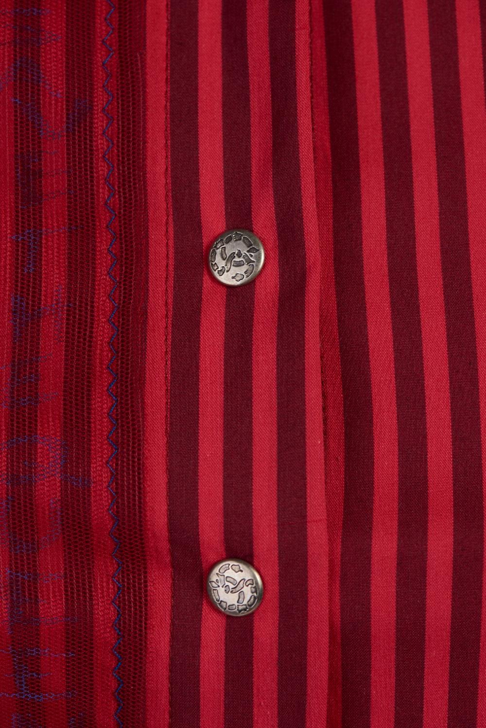 Save The Queen Camicia A Righe Con Applicazioni E Maniche A Fantasia