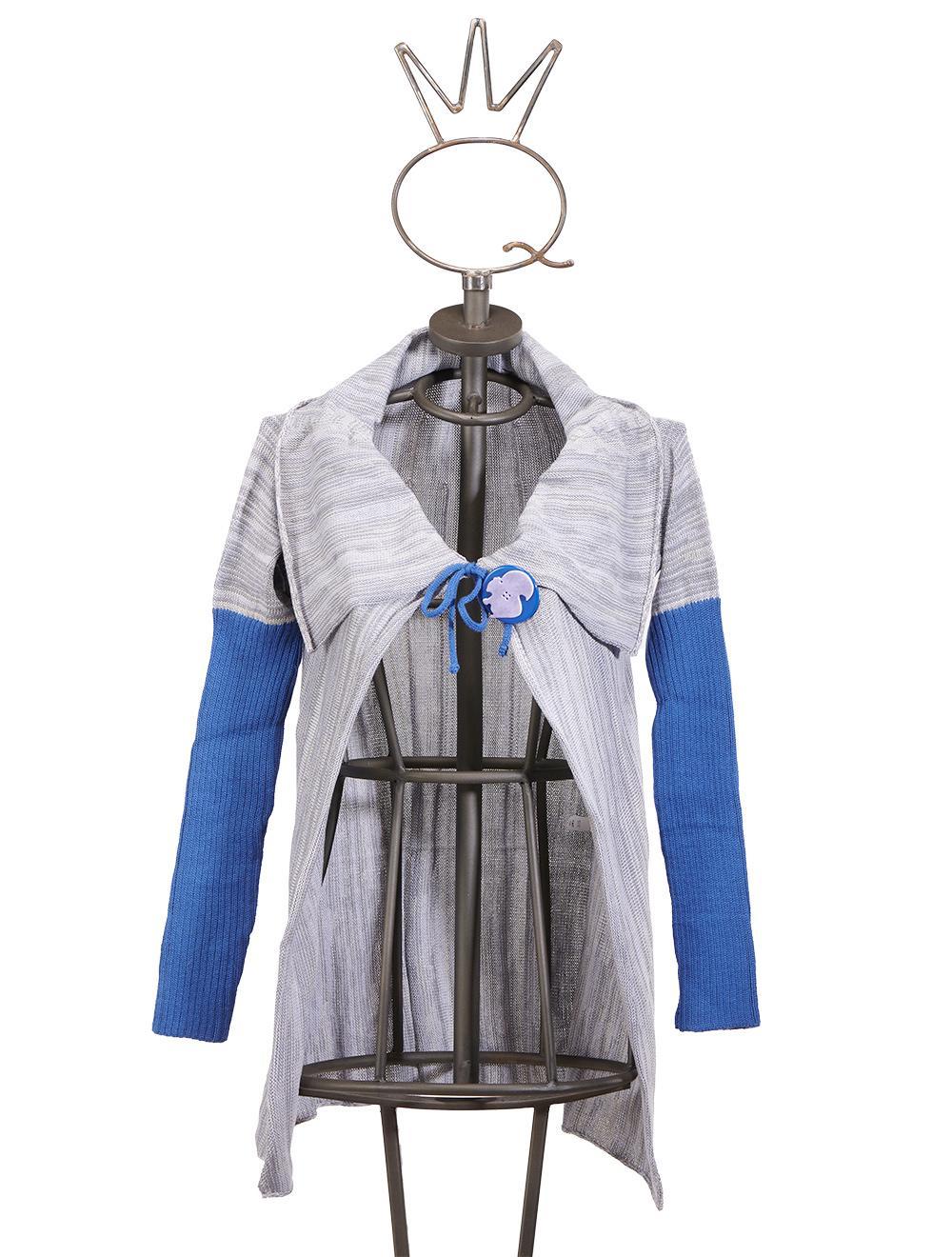 Save The Queen Camicia Da Notte Bluette Corta Con Ricamo Con Cardigan