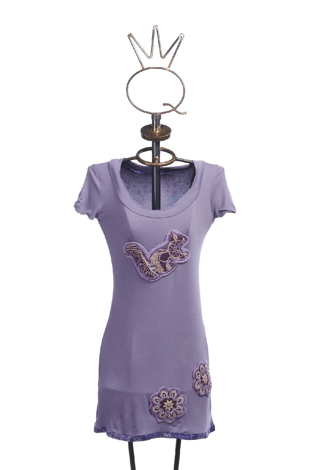Save The Queen Camicia da notte in jersey di viscosa color lilla