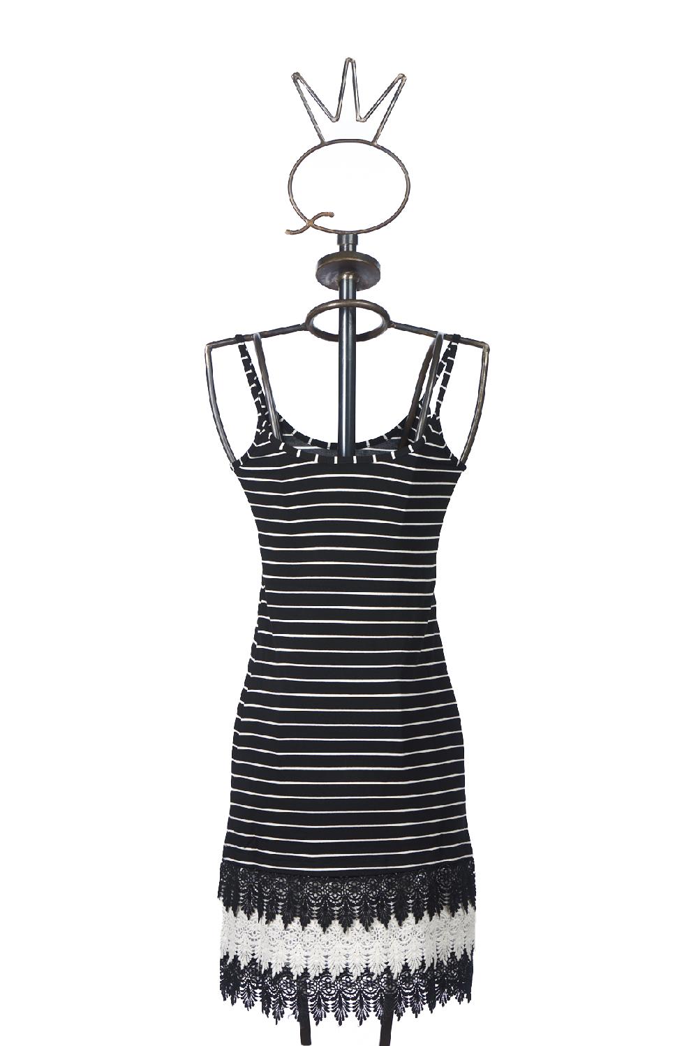 Save The Queen Camicia Da Notte In Jersey Di Viscosa E Macramè