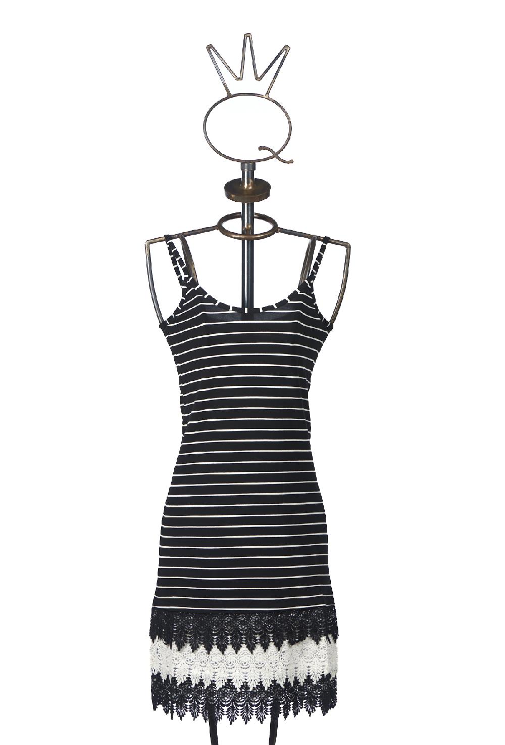 Save The Queen Camicia da notte in jersey di viscosa e macramè