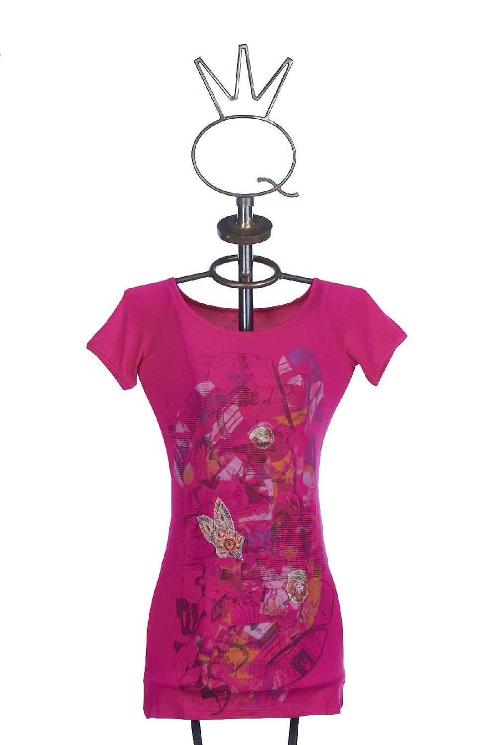 Save The Queen Camicia Da Notte In Jersey Di Viscosa Fucsia
