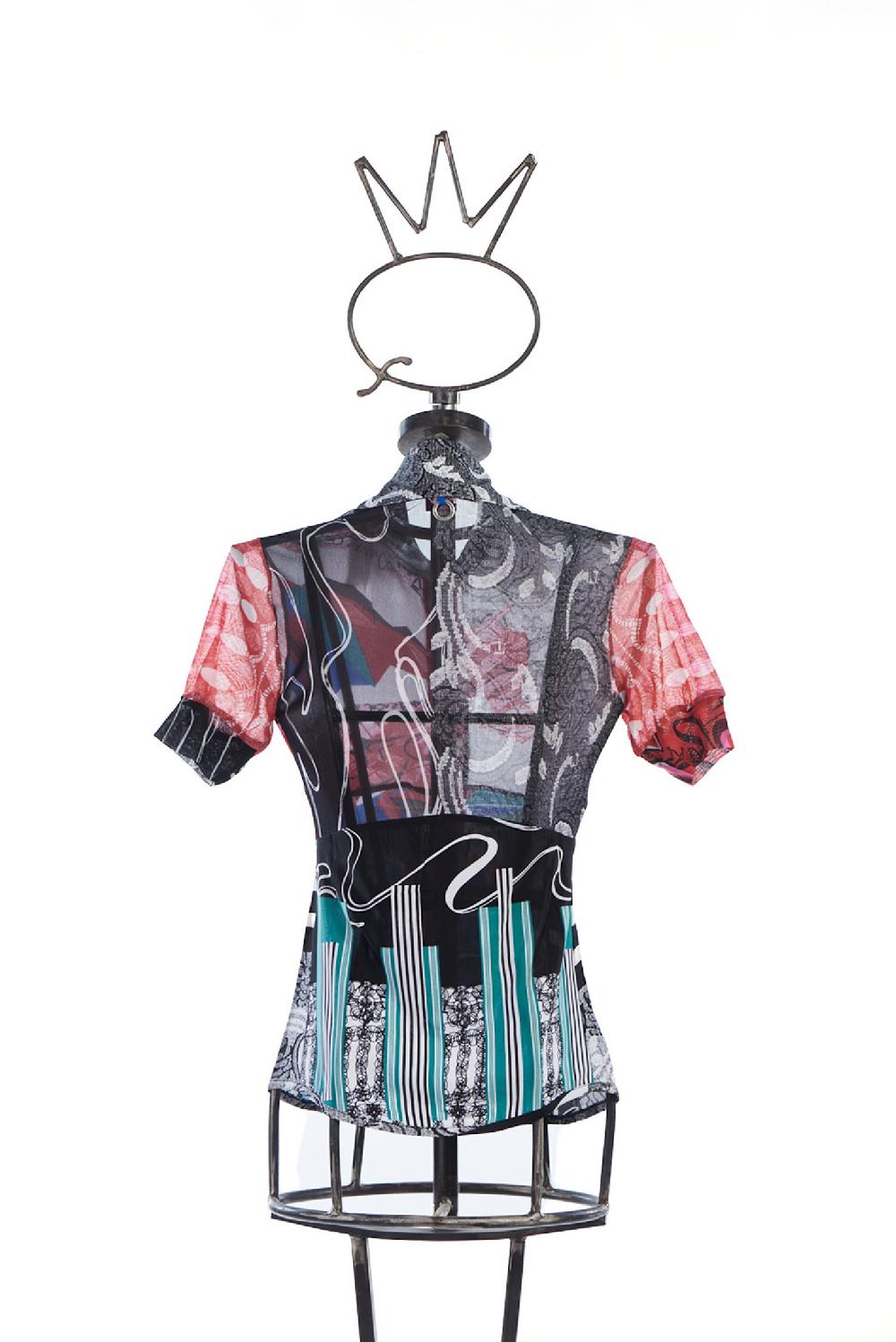 Save The Queen Camicia In Jersey Di Viscosa E Tulle Stampati