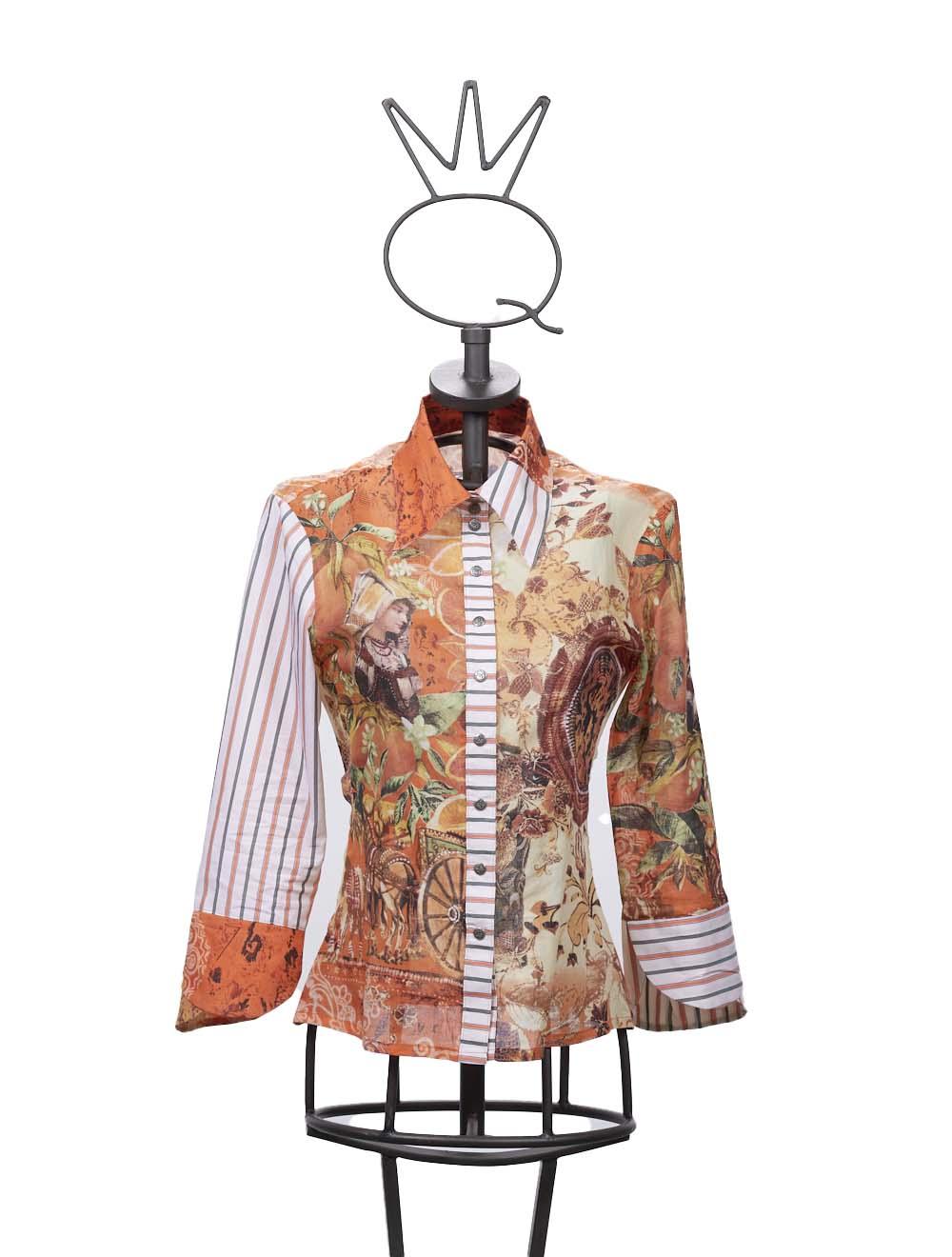 Save The Queen Camicia In Mussola Di Cotone Con Stampa “Regina Degli Aranci”