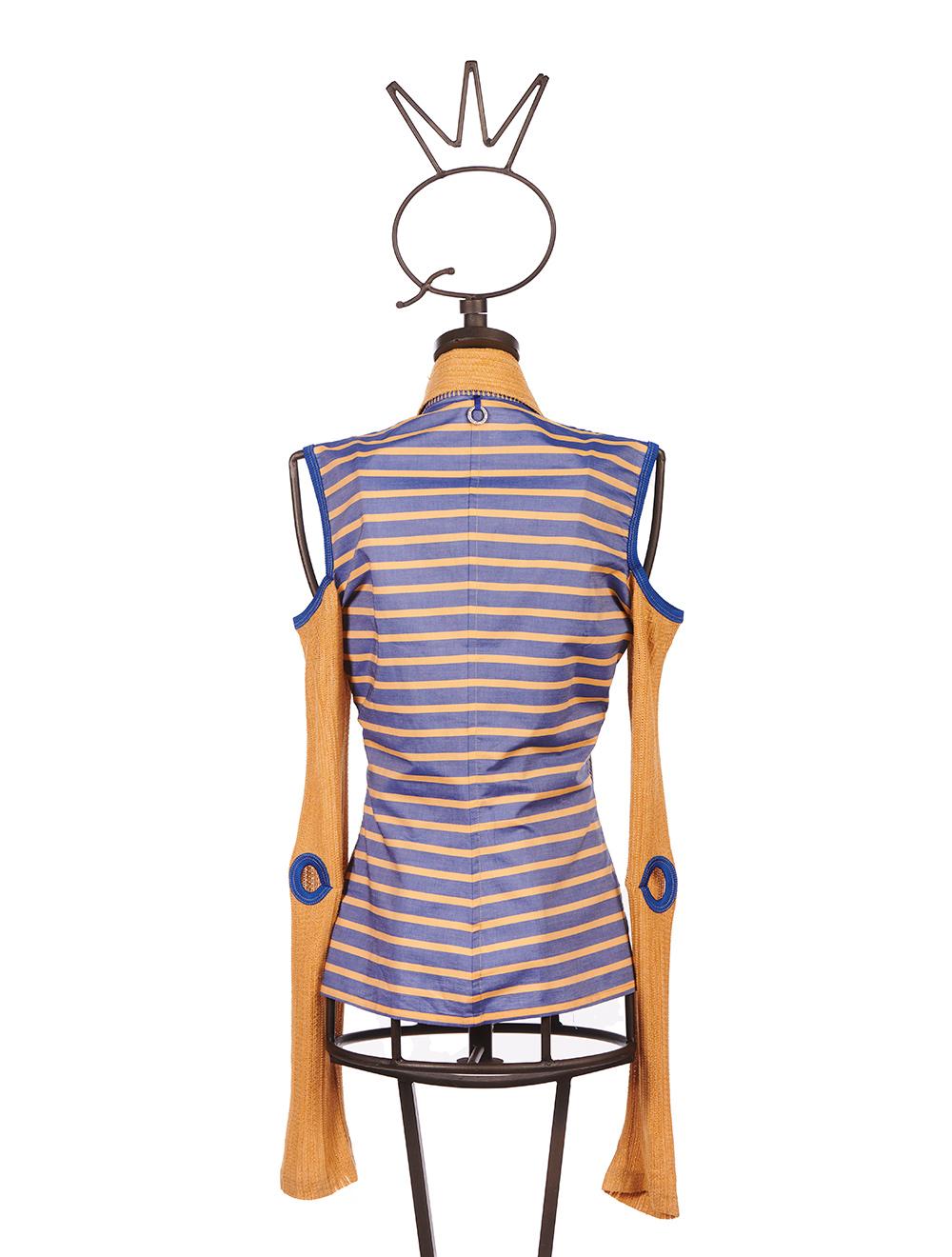 Save The Queen Camicia In Tessuto A Righe E In Maglia Con Ricamo