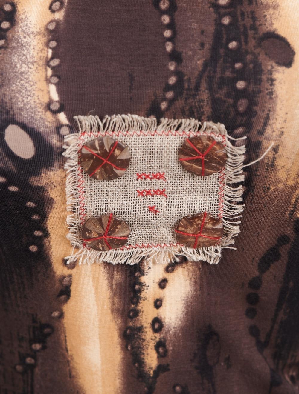 Save The Queen Canotta Marrone Stampata Con Applicazione