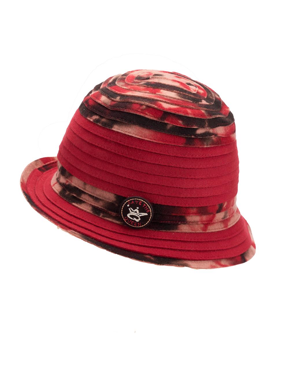 Save The Queen Cappello borsalino in feltro di lana rosso