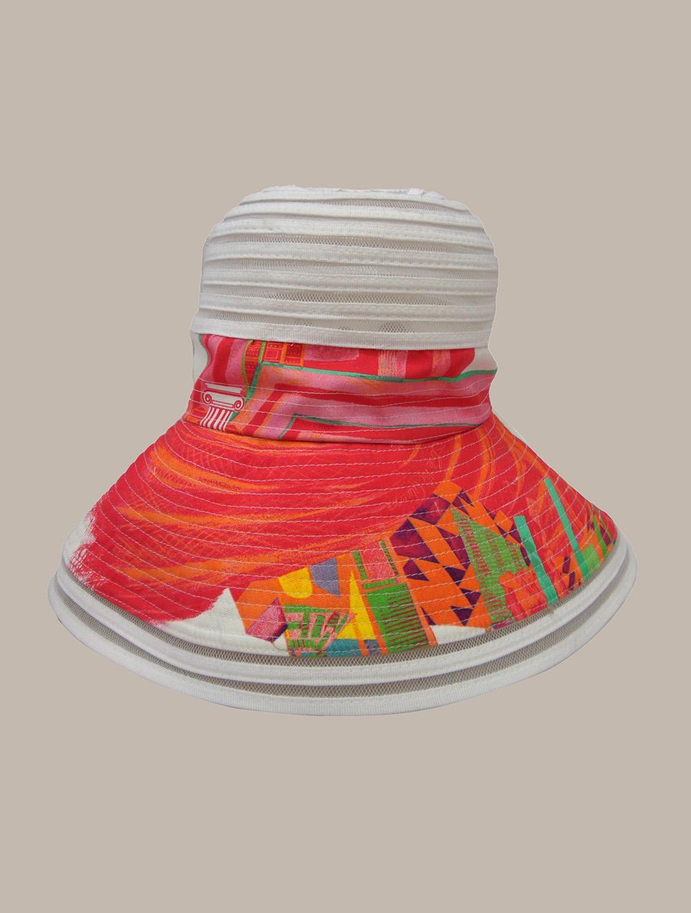 Save The Queen Cappello Cloche Bianco In Tessuto Con Stampa