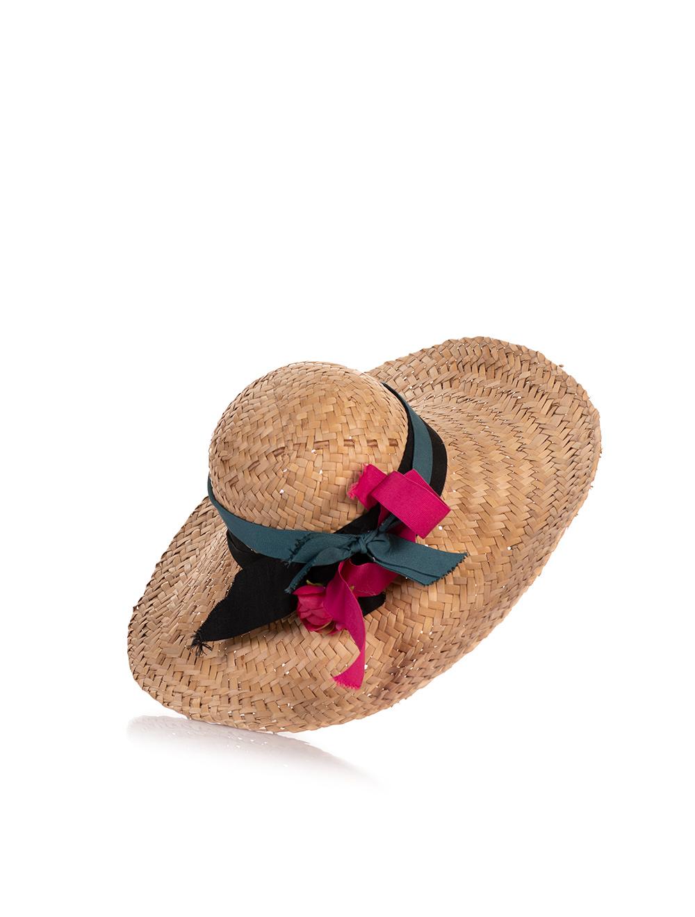 Save The Queen Cappello di paglia a tesa larga con decorazioni