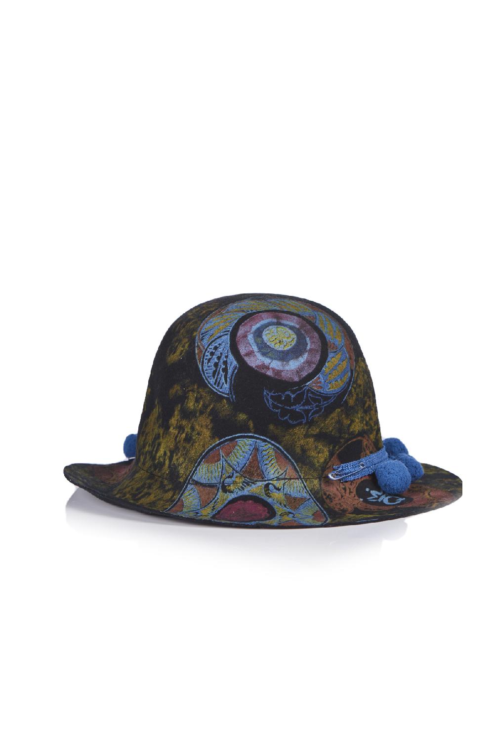 Save The Queen Cappello In Feltro Di Lana Nera Con Stampa