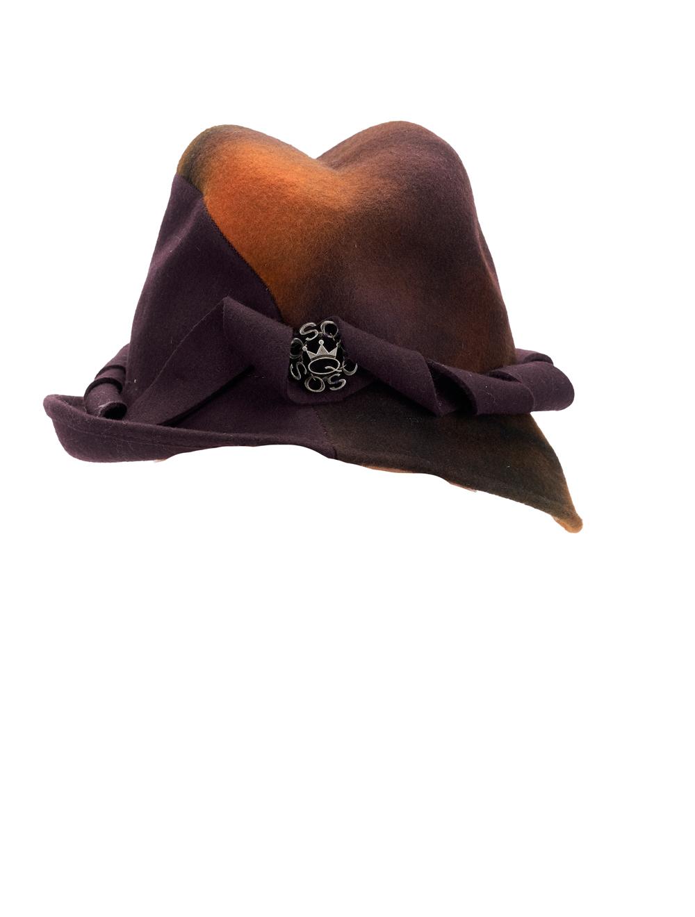 Save The Queen Cappello In Feltro Di Lana Stampato Tie Dye