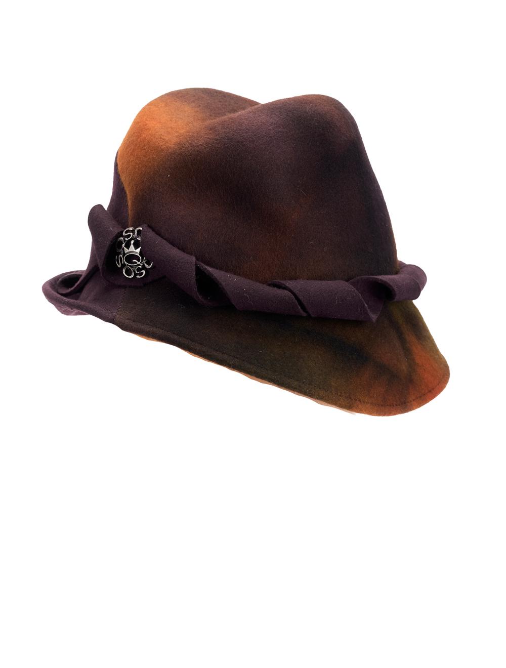 Save The Queen Cappello In Feltro Di Lana Stampato Tie Dye