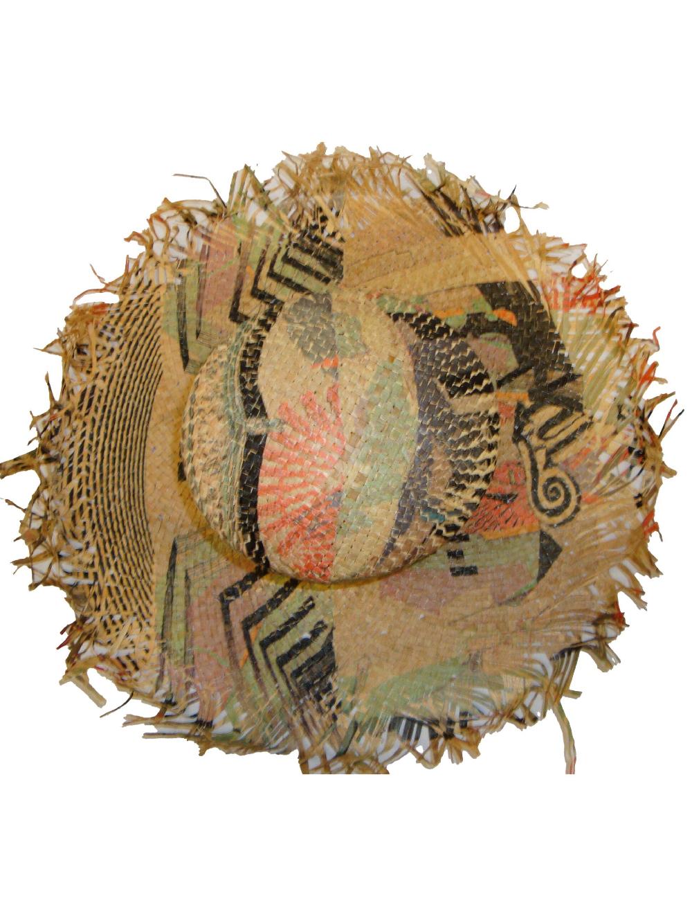 Save The Queen Cappello in paglia intrecciata con stampa