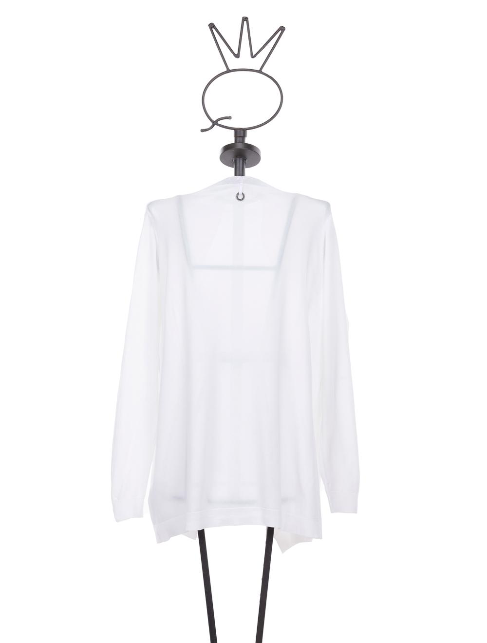 Save The Queen Cardigan Bianco In Viscosa Con Applicazioni