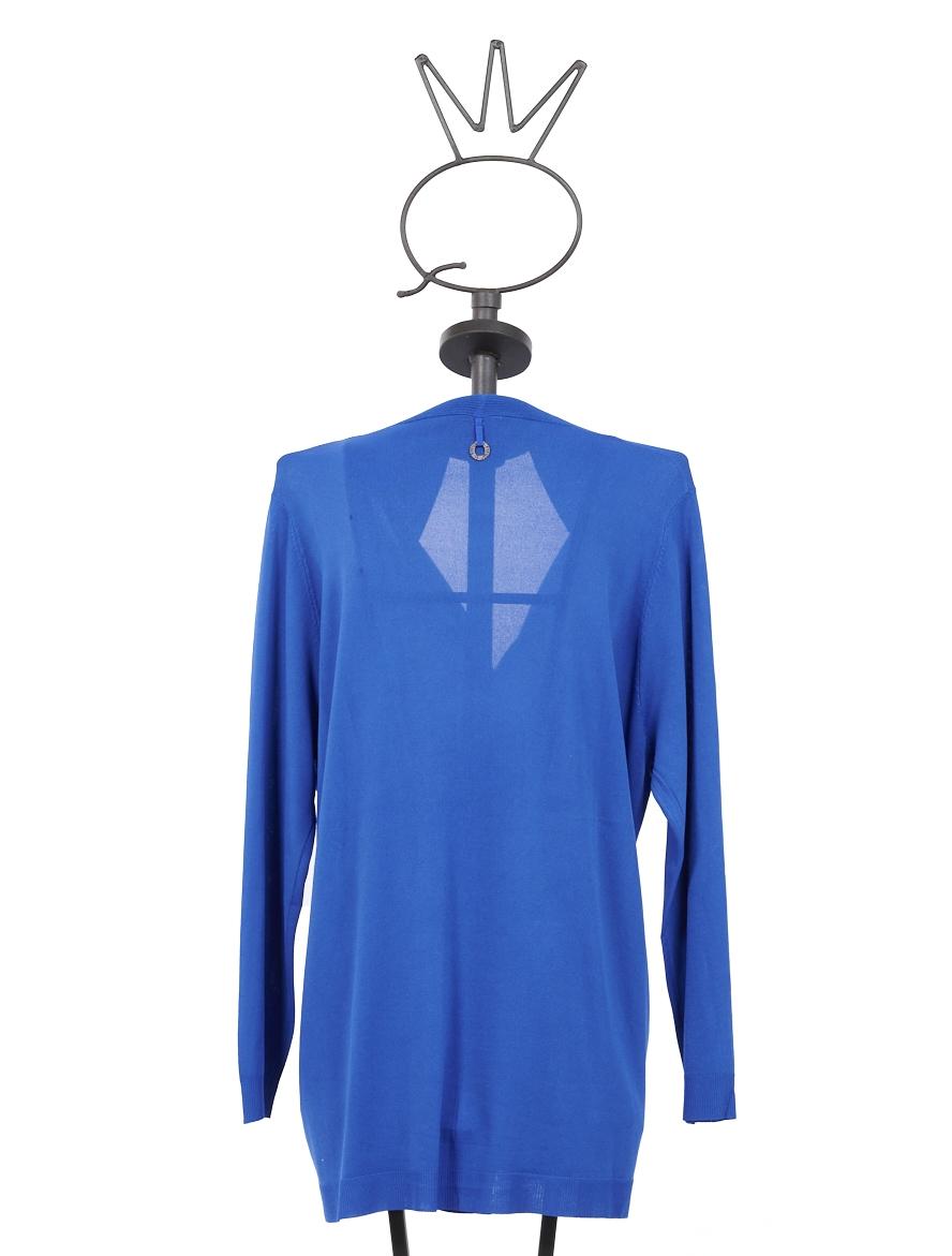 Save The Queen Cardigan Bluette In Viscosa Con Applicazioni