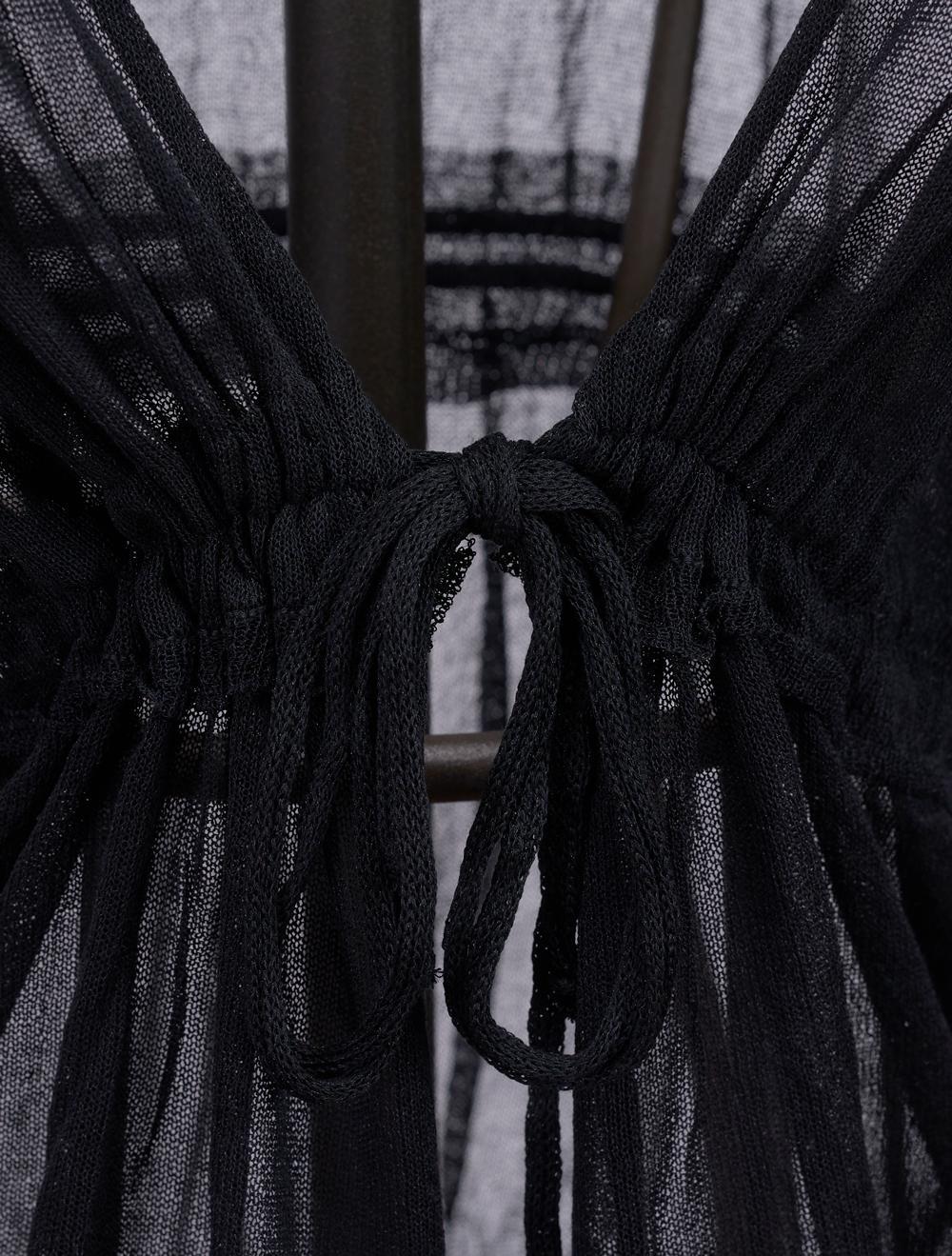 Save The Queen Cardigan Nero Lungo In Tricot Di Viscosa