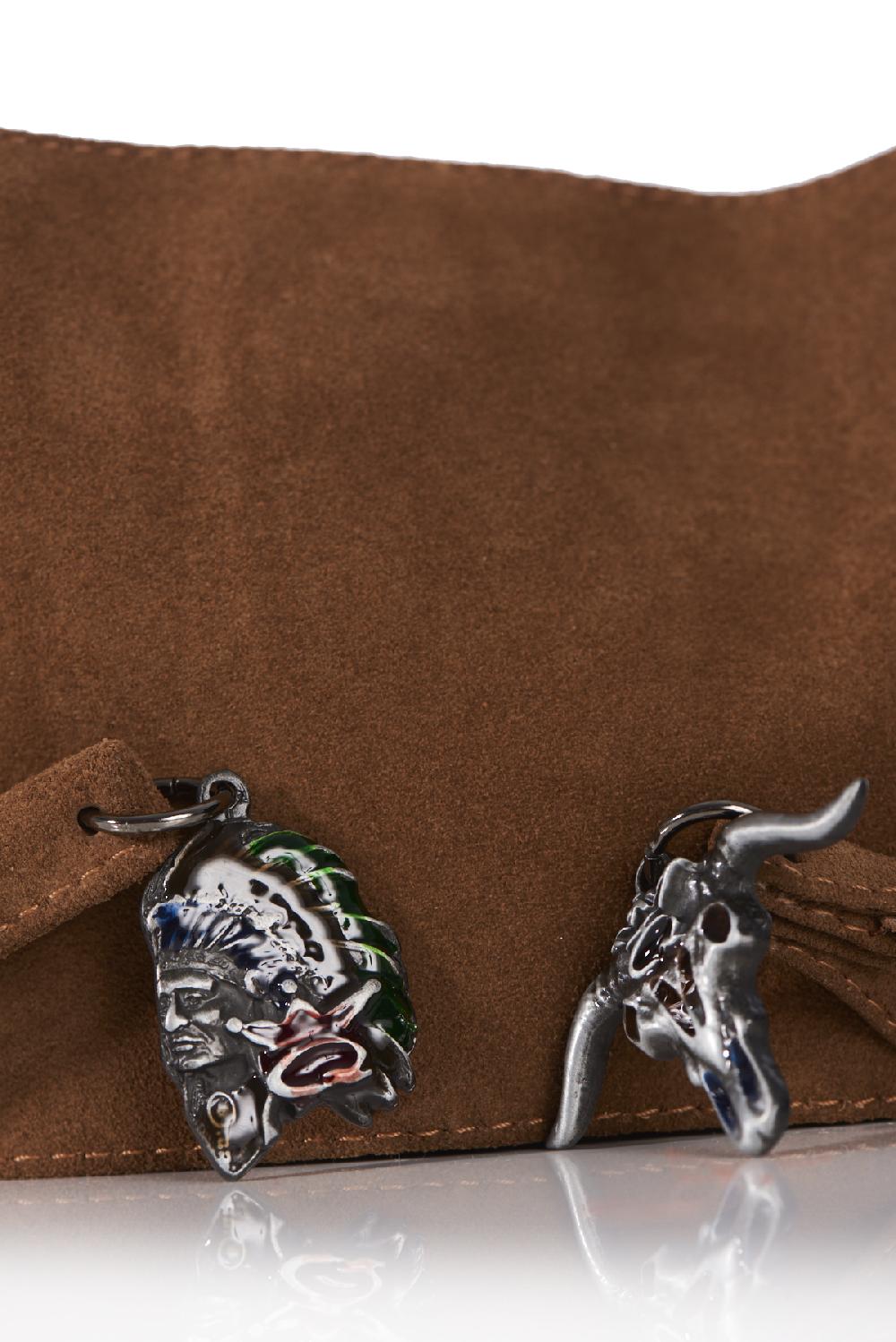 Save The Queen Cintura A Fusciacca In Pelle Con Applicazioni Dedicate Agli Indiani D’America