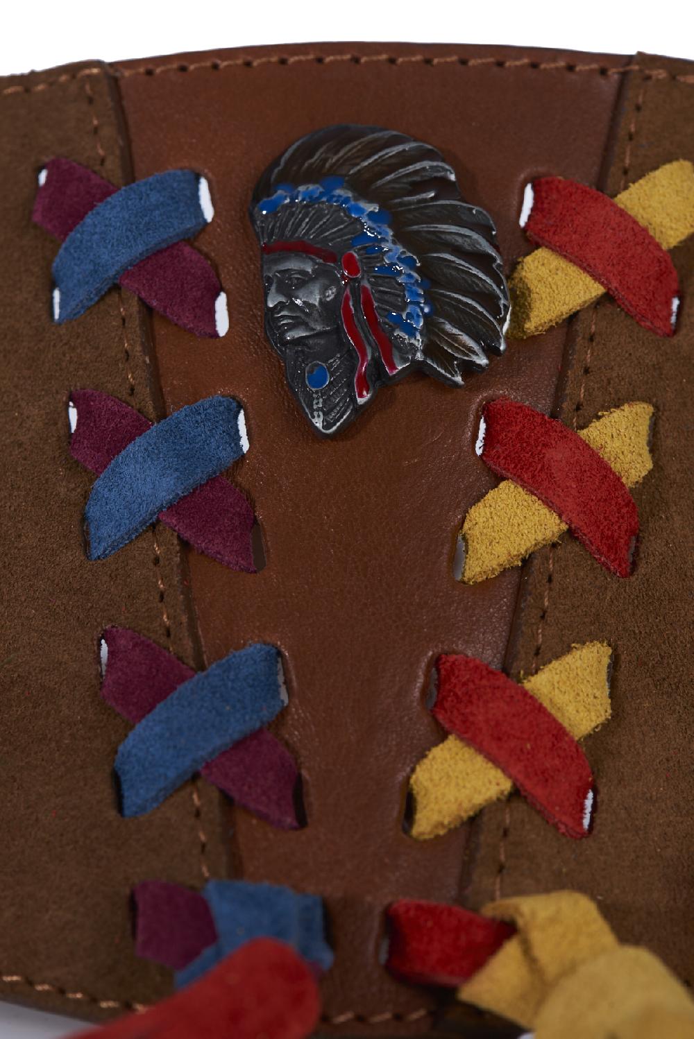 Save The Queen Cintura In Pelle Con Applicazioni Dedicate Agli Indiani D’America