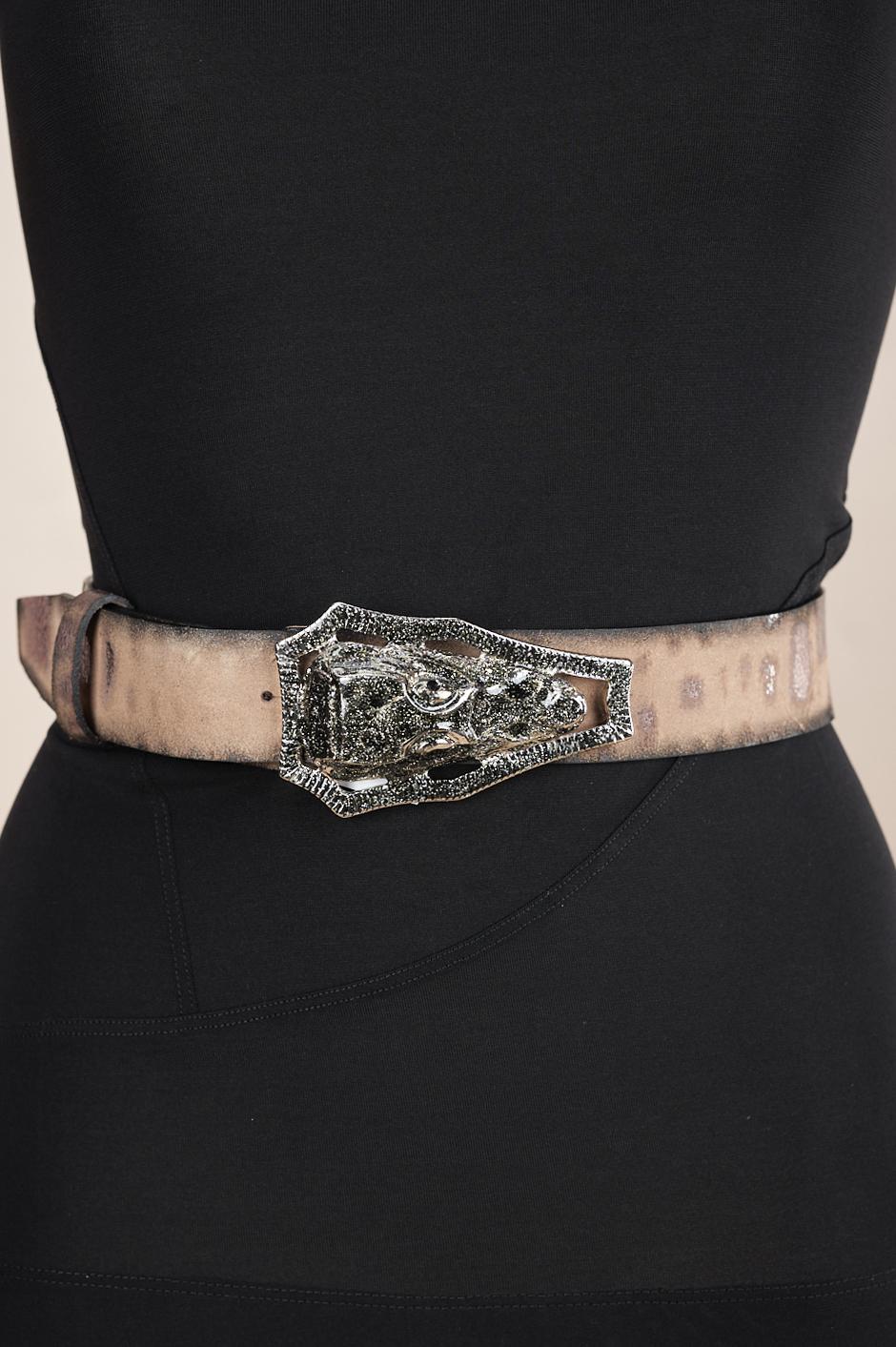 Save The Queen Cintura in pelle con fibbia in metallo