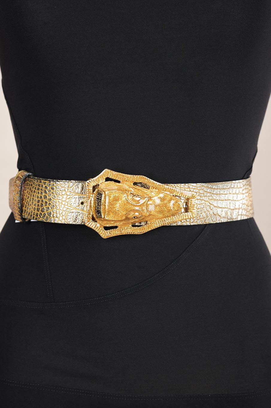 Save The Queen Cintura in pelle con fibbia in metallo