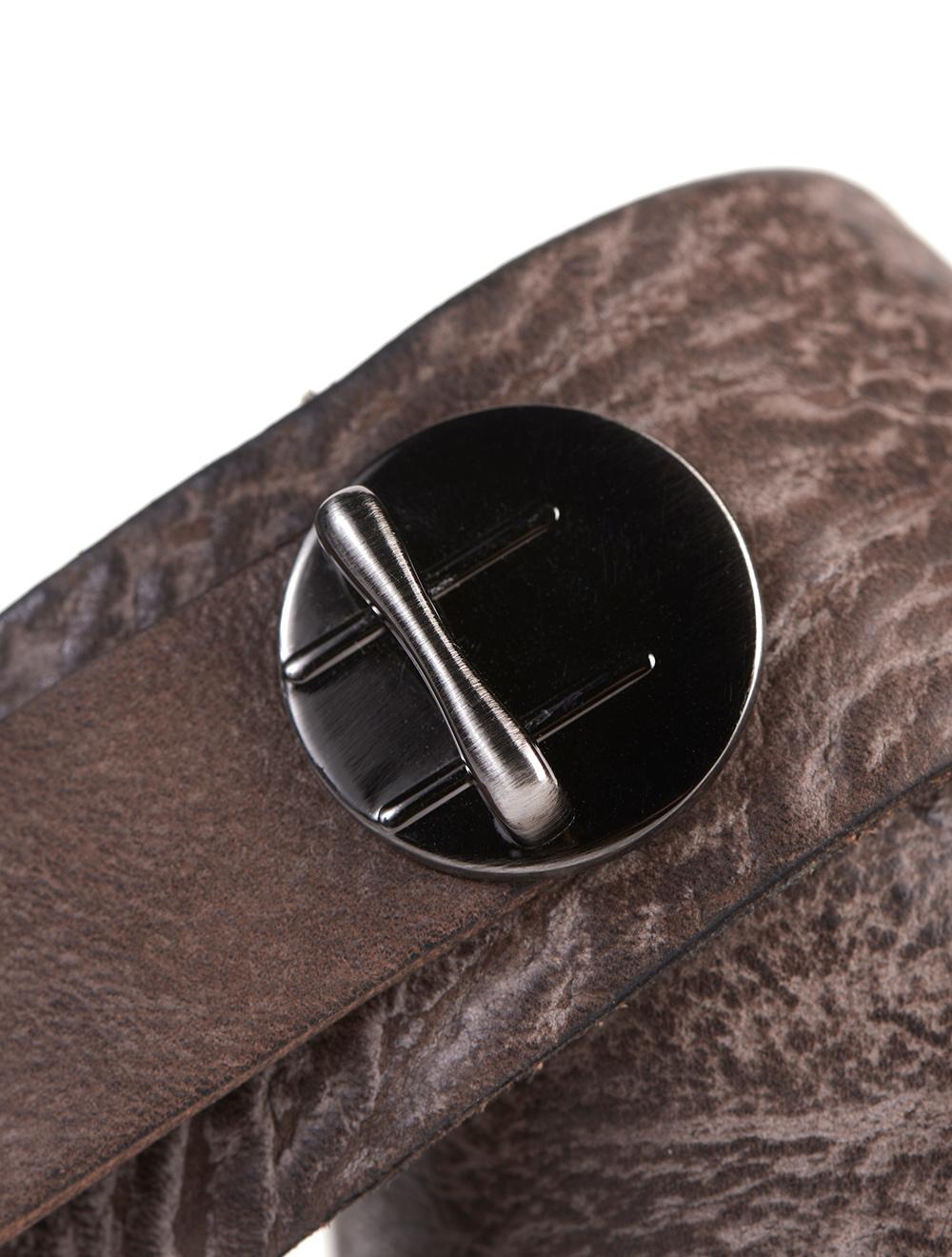 Save The Queen Cintura In Pelle Marrone E Applicazioni In Metallo