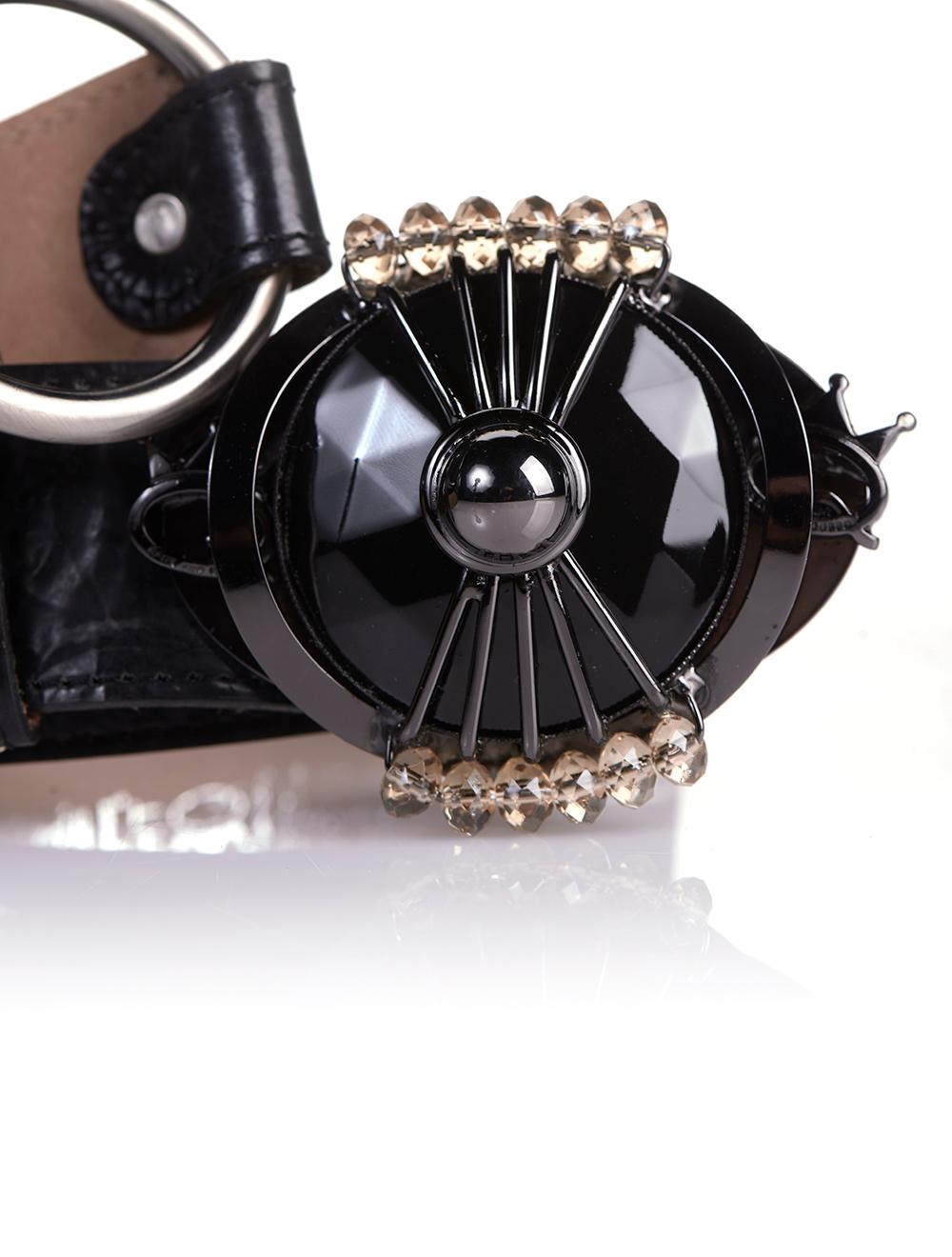 Save The Queen Cintura In Pelle Nera E Applicazioni In Metallo