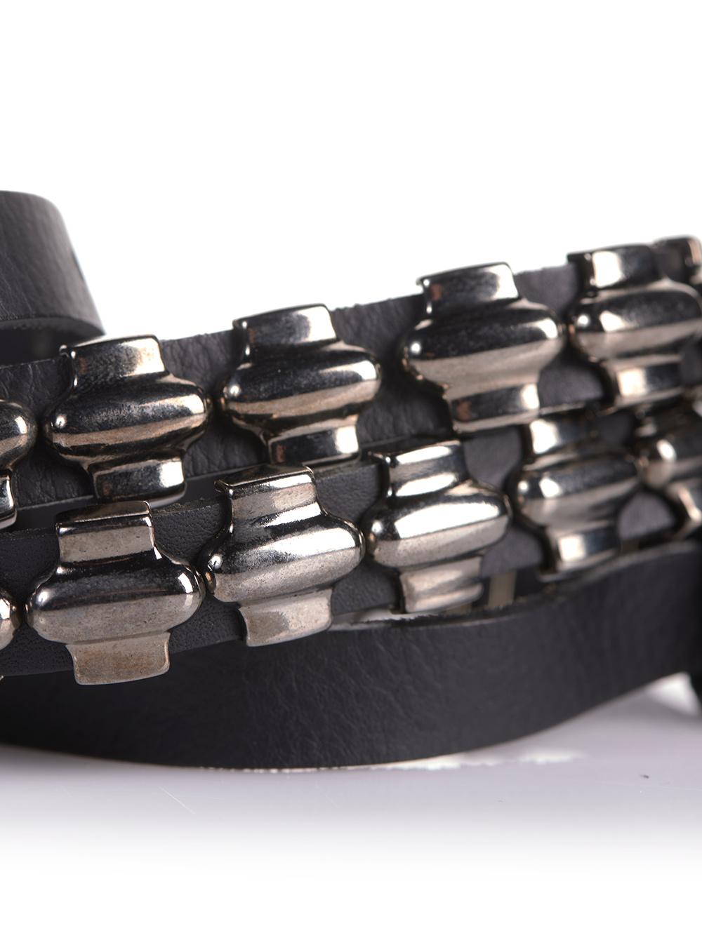 Save The Queen Cintura In Pelle Nera E Metallo Con Fibbia Gioiello