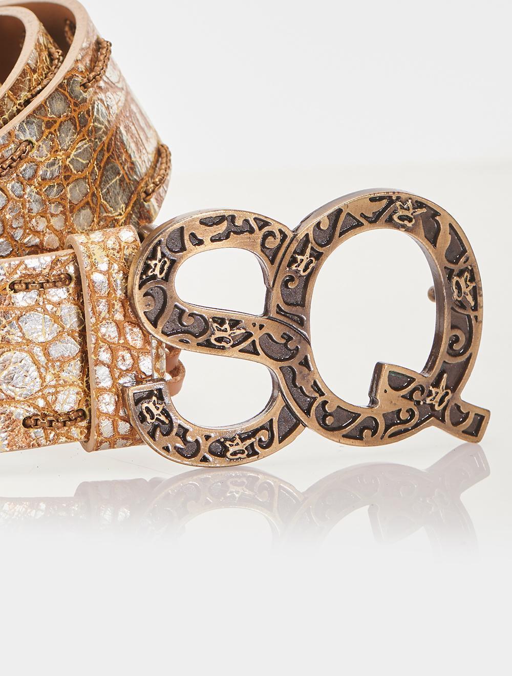 Save The Queen Cintura In Vera Pelle Stampa Coccodrillo