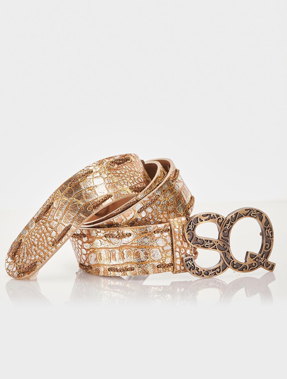 Save The Queen Cintura in vera pelle stampa coccodrillo