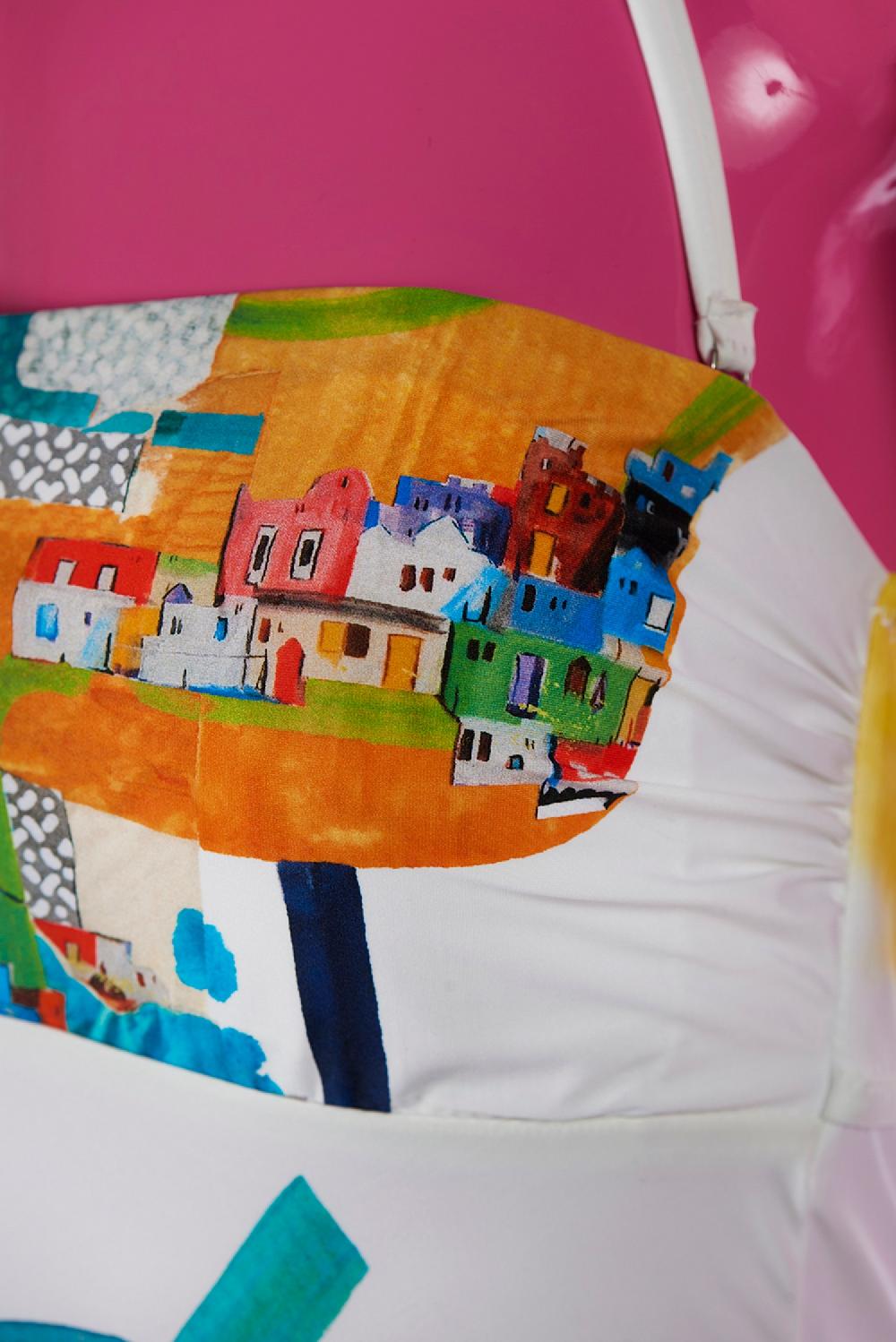 Save The Queen Costume Intero Con Stampa Dedicata All’arte Contemporanea Africana