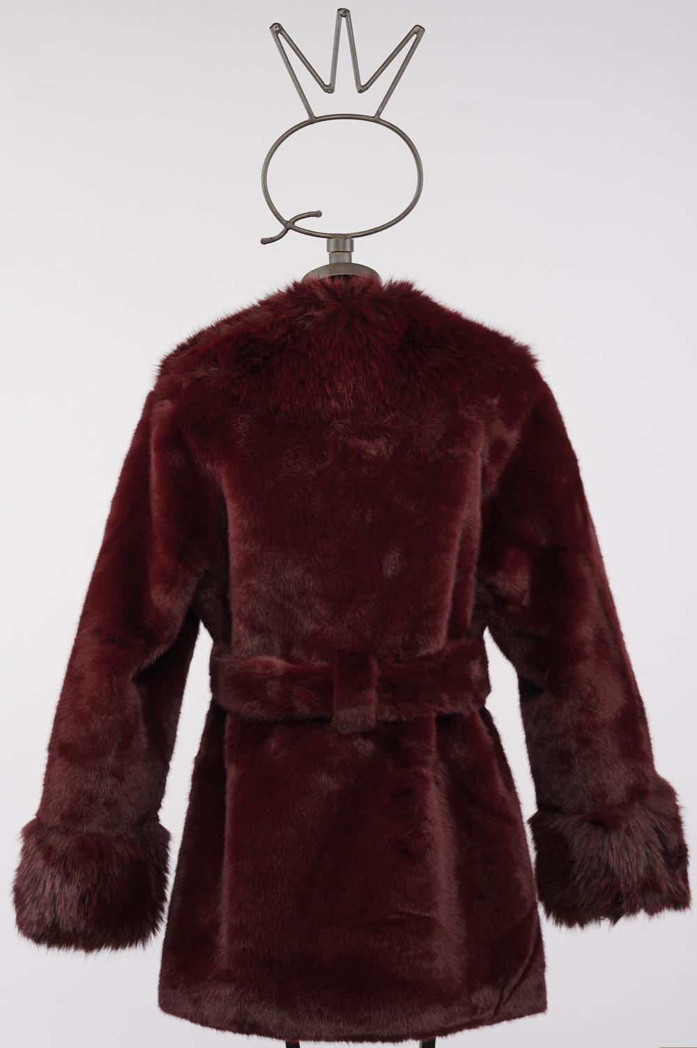 Save The Queen Ecopelliccia Bordeaux Con Scollo A V