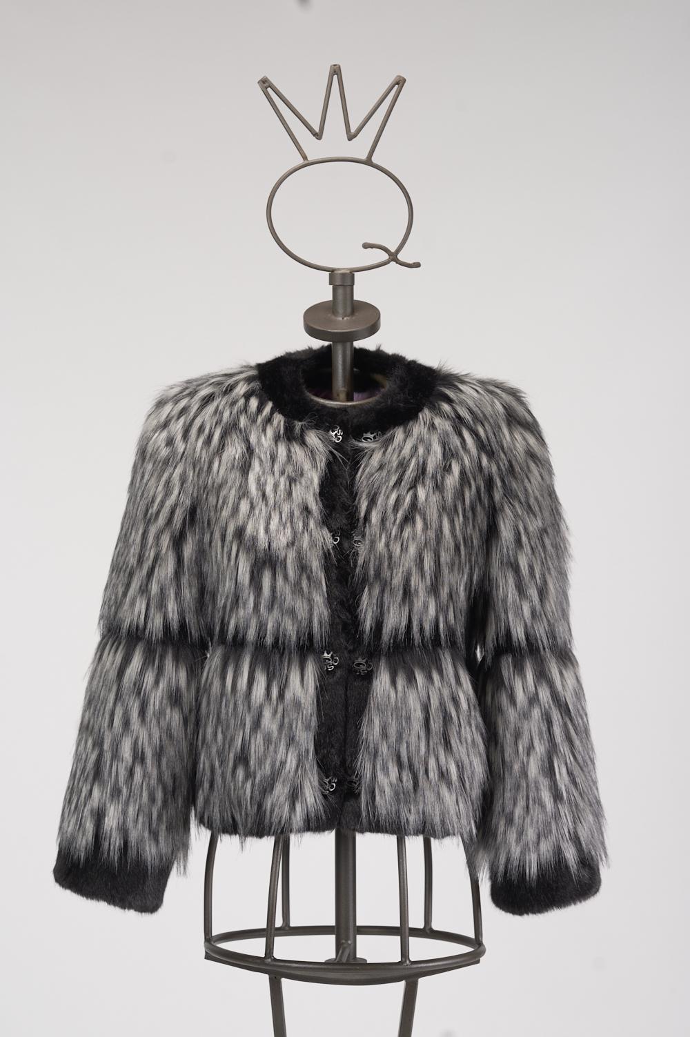 Save The Queen ecopelliccia corta di volpe argentata