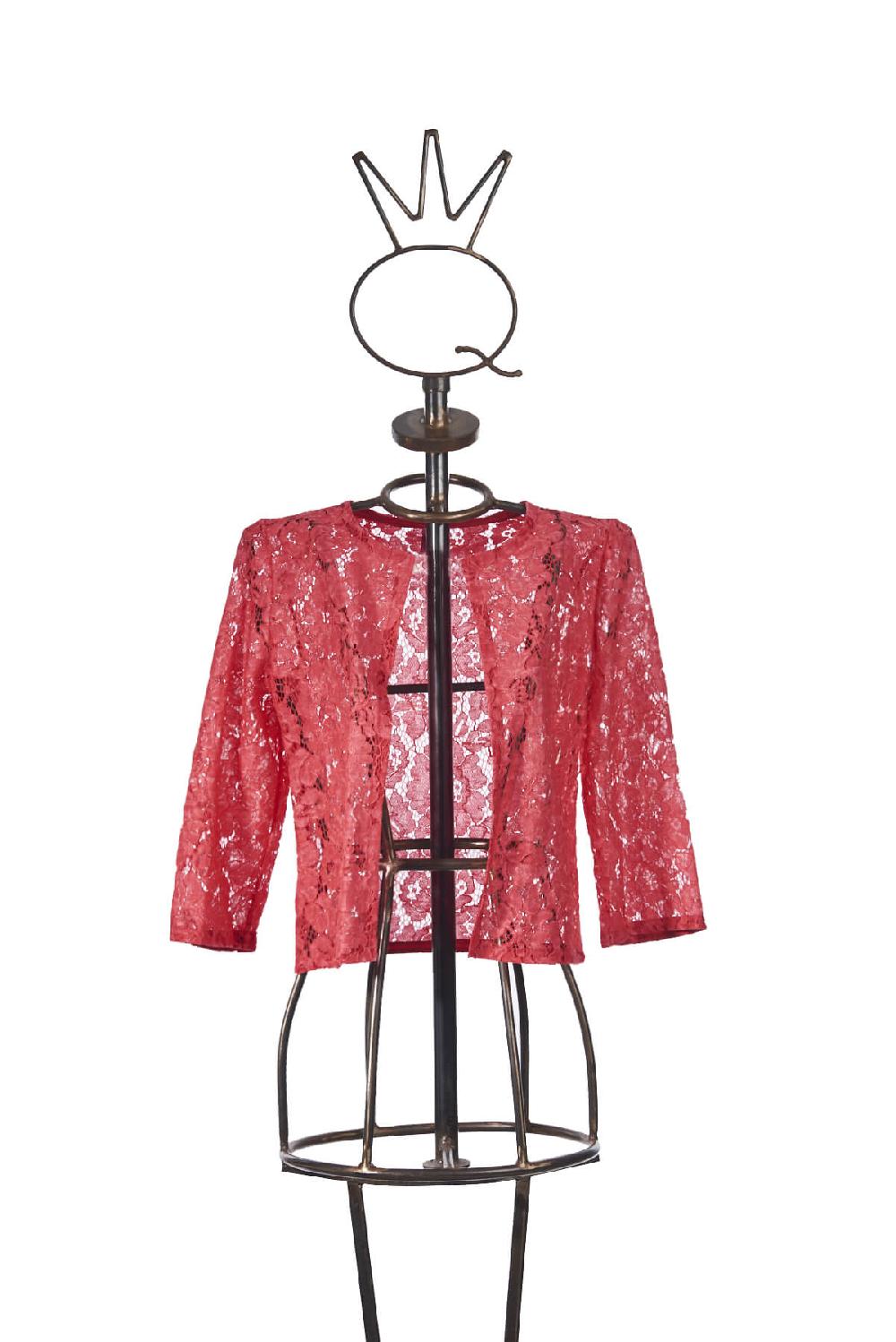 Save The Queen Giacchino coprispalle in pizzo color corallo