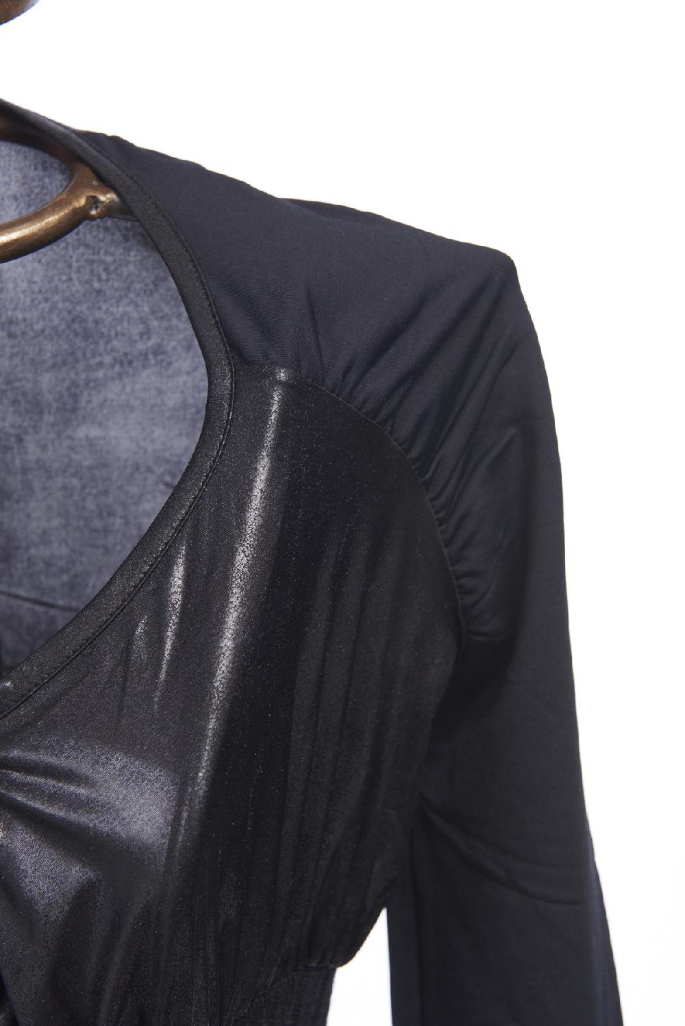 Save The Queen Giacchino Corto Nero In Jersey E Inserti In Maglia