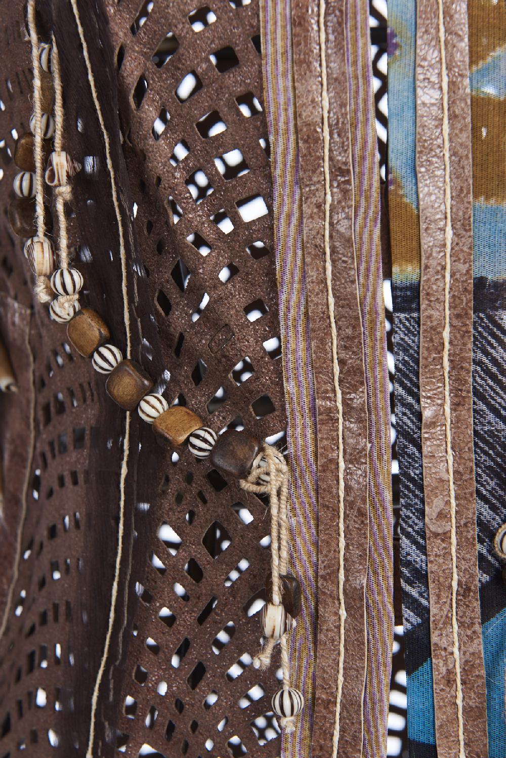 Save The Queen Giacchino In Pelle Ricamata E Tulle Stampato