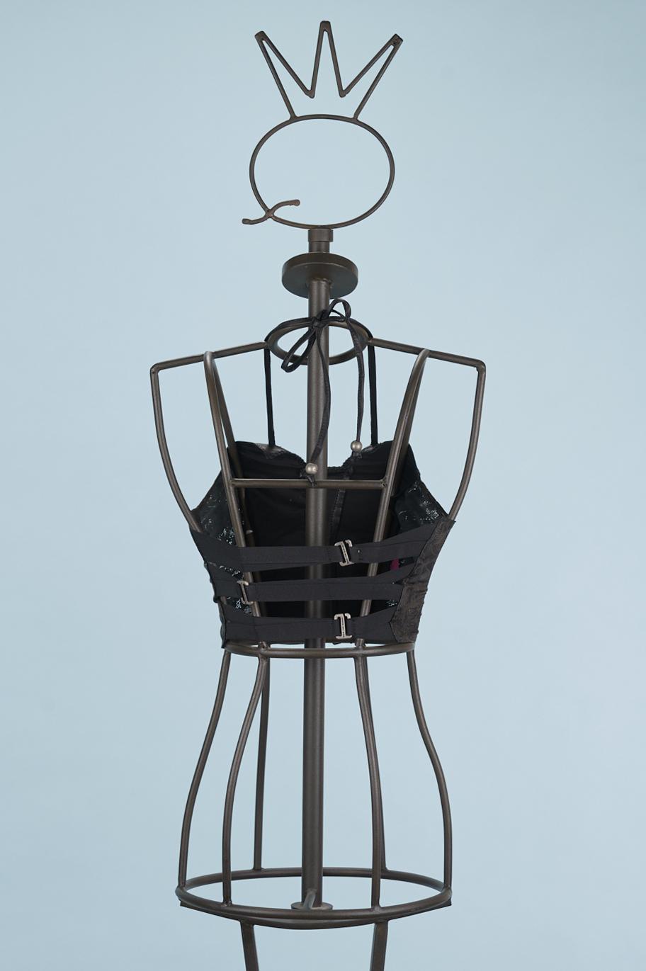 Save The Queen Gilet Color Nero In Vera Pelle Con Applicazioni