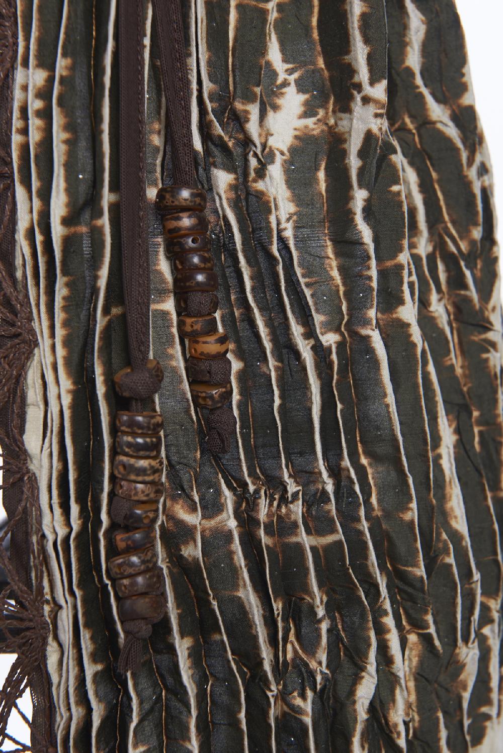 Save The Queen Gilet In Seta Plissettata Stampata E Pizzo Elasticizzato