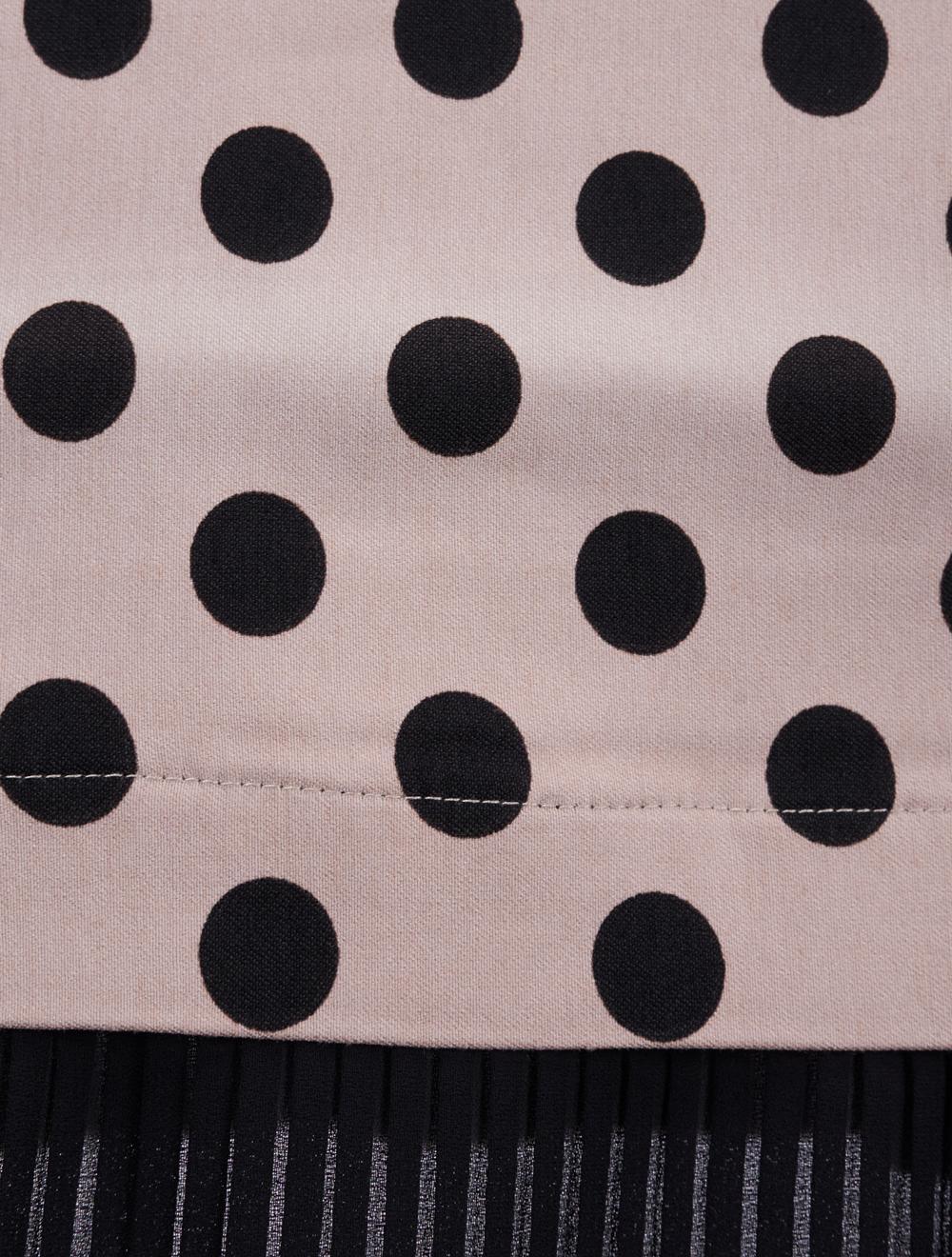 Save The Queen Gonna Corta In Tessuto Con Fantasia Pois