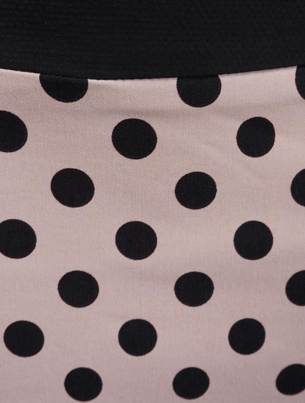 Save The Queen Gonna Corta In Tessuto Con Fantasia Pois