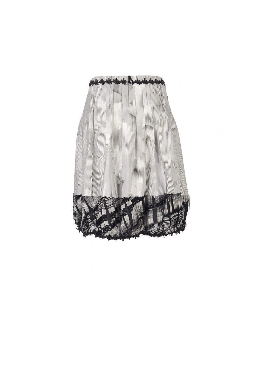 Save The Queen Gonna Corta In Tessuto Fantasia Bianco E Nero